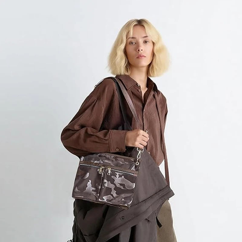 Stylish Crossbody Nylon Handbag | Lightweight Multi-Pocket Bag