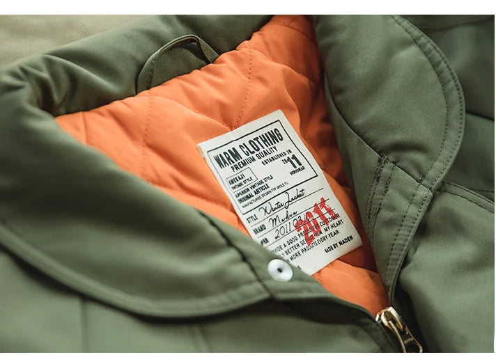 Men's Vintage Pilot Jacket | Thick Warm Cotton Bomber for Winter