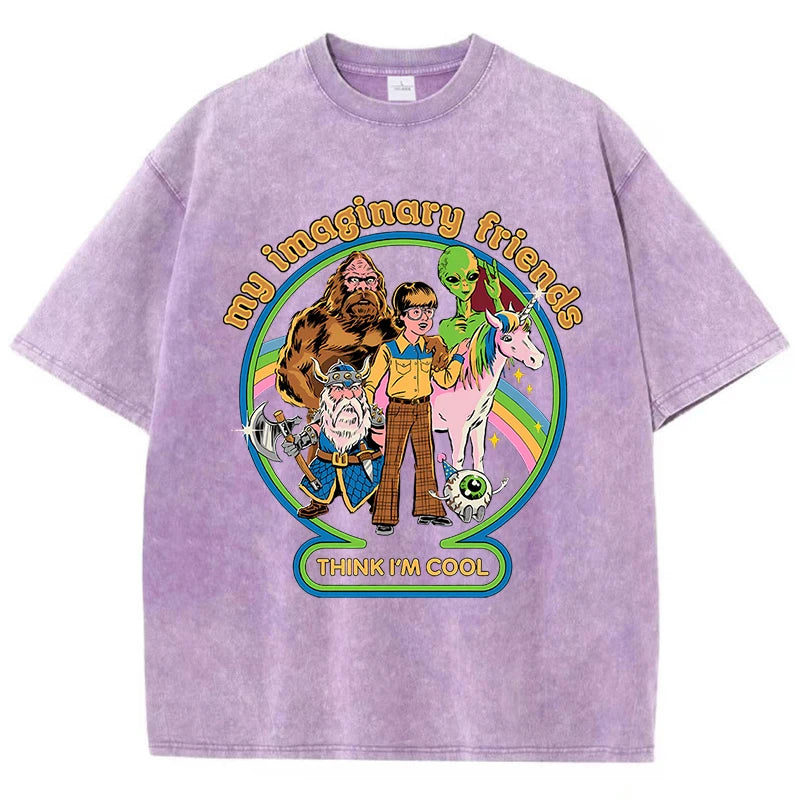 Washed Retro Men's Oversized T-Shirt | Soft Cotton Casual Tee