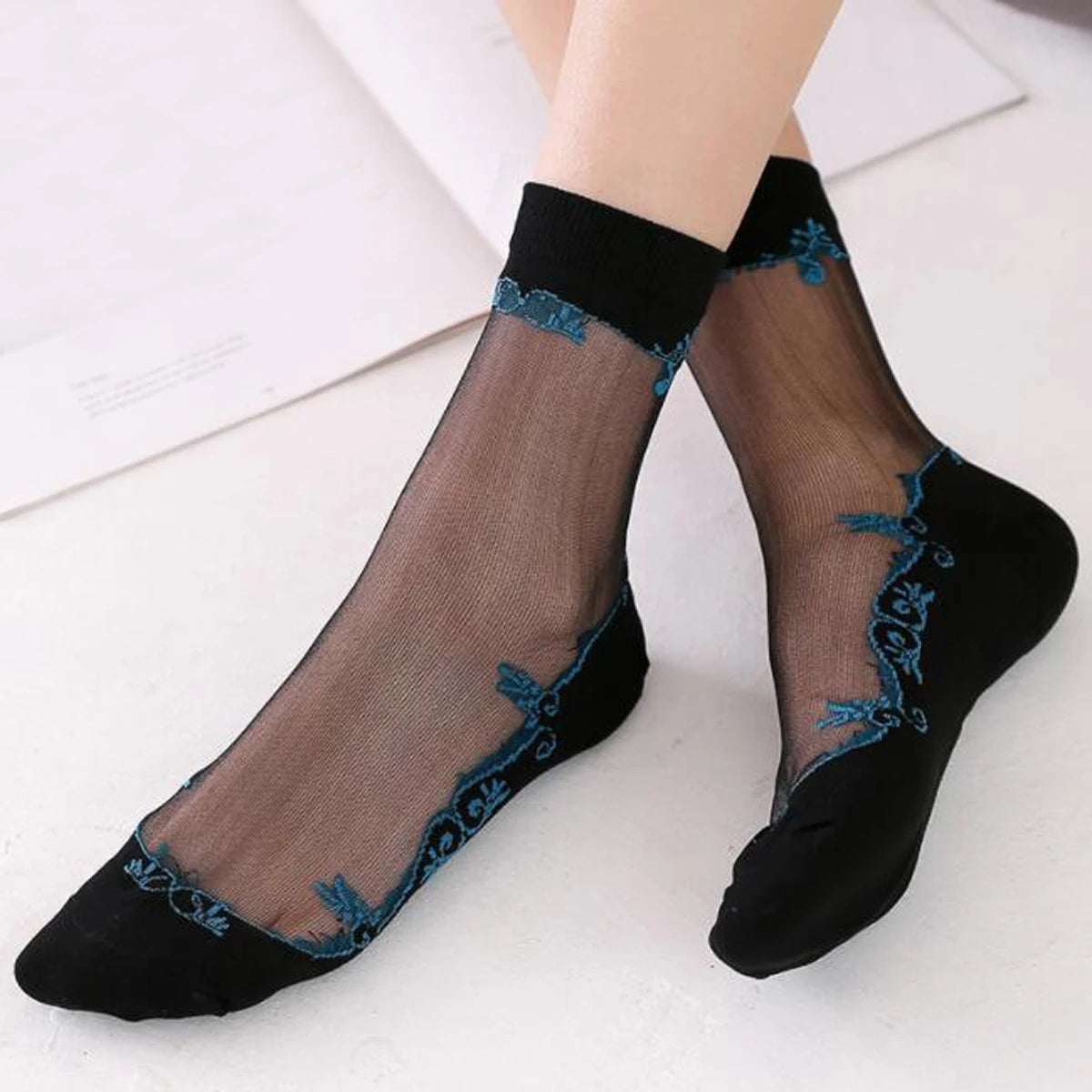 Women's Lace Socks | Stylish Thin Transparent Ankle Socks