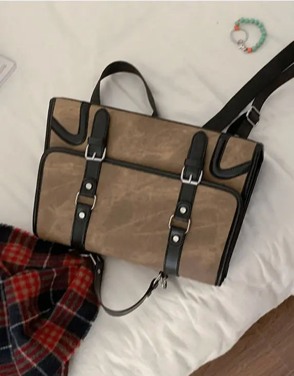 Chic Women's Preppy Backpack | Trendy Leather Handle Schoolbag