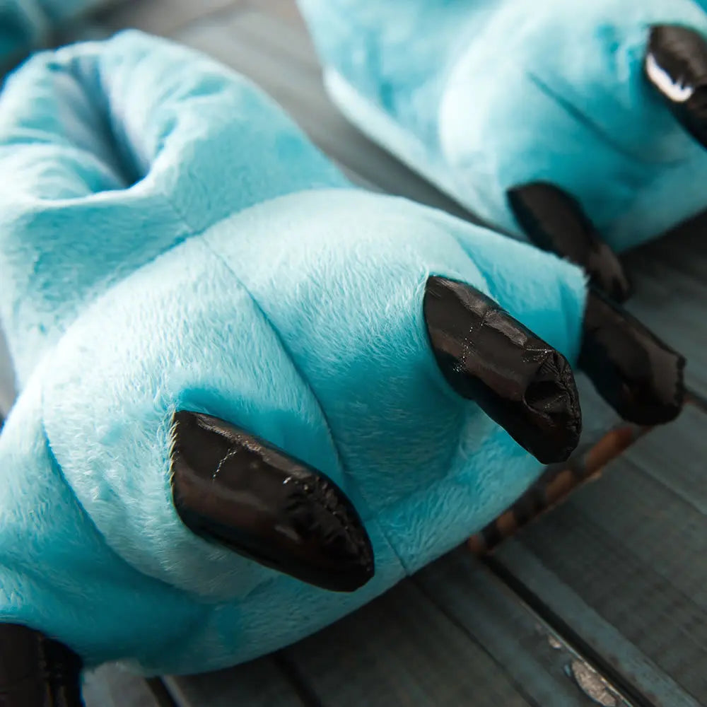 Animal Paw Plush Slippers | Cozy Dinosaur & Monster Indoor Shoes