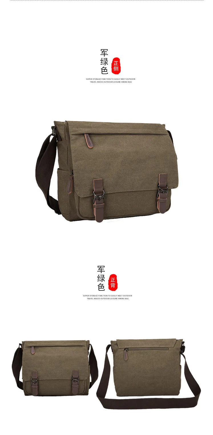 Bolso cruzado de lona unisex moderno | Elegante bolso para portátil de estudiante