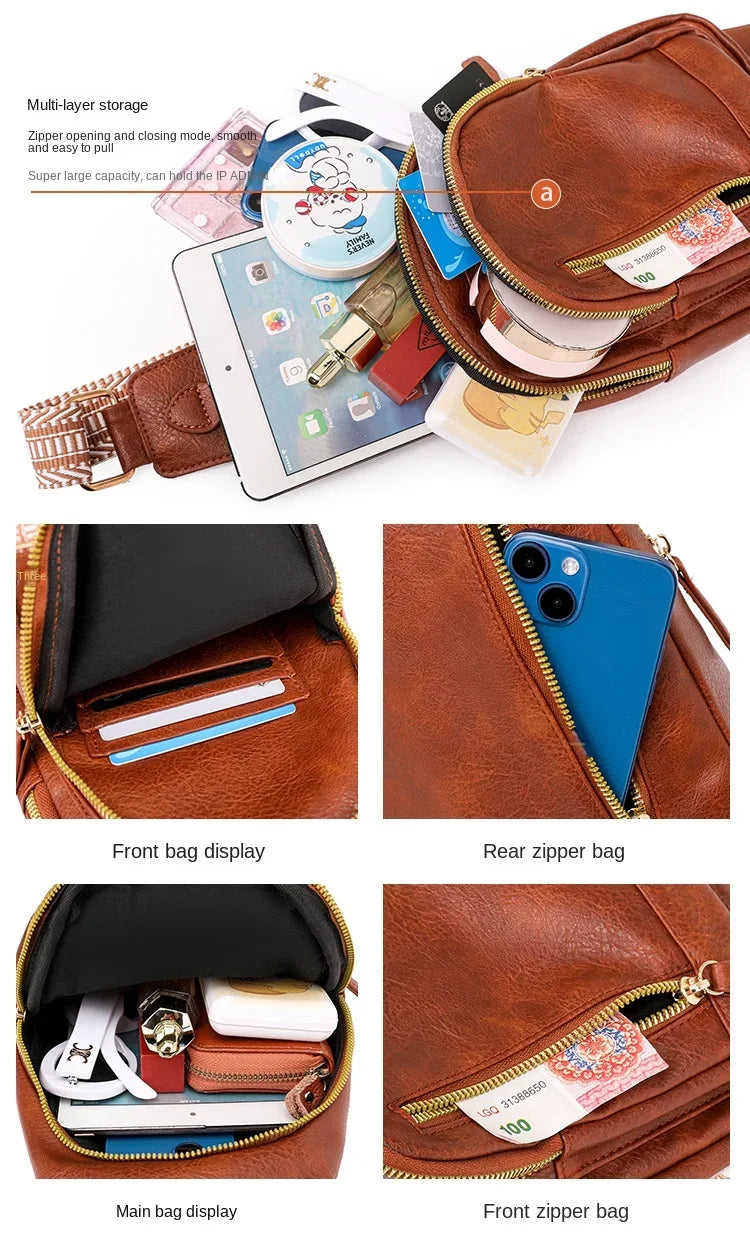 Stylish PU Leather Women Sling Bag | Versatile Crossbody Pack
