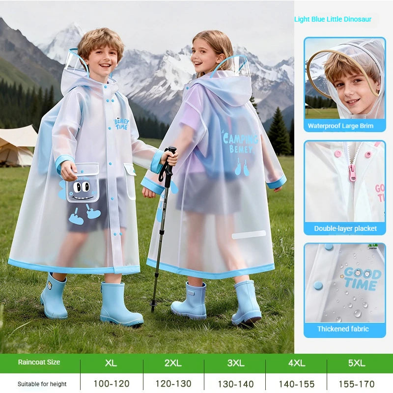 Boys, girls, primary school students special waterproof rainstorm proof 2026 new raincoat with school bag