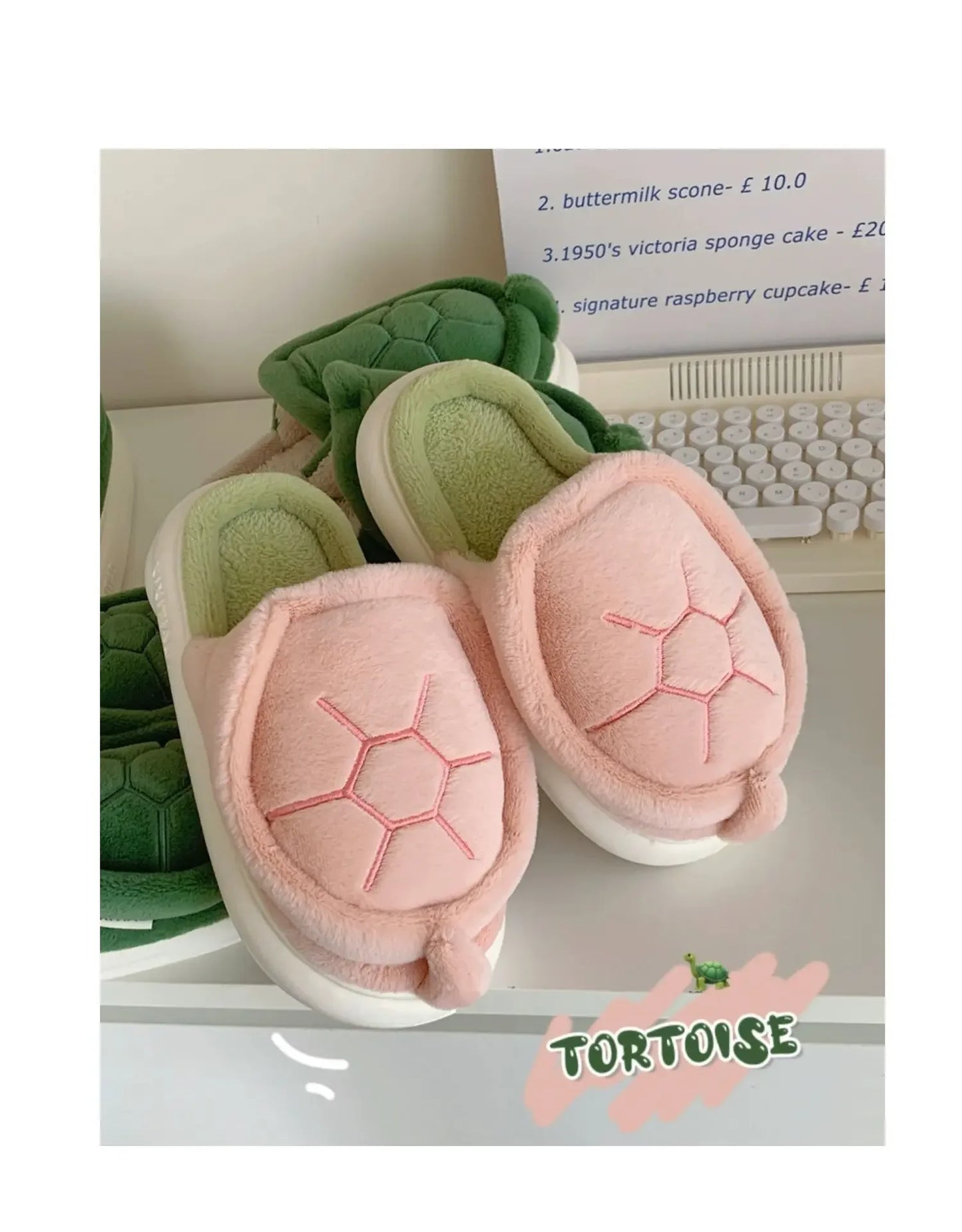 Cute Turtle Plush Slippers | Soft Warm Indoor Winter Footwear
