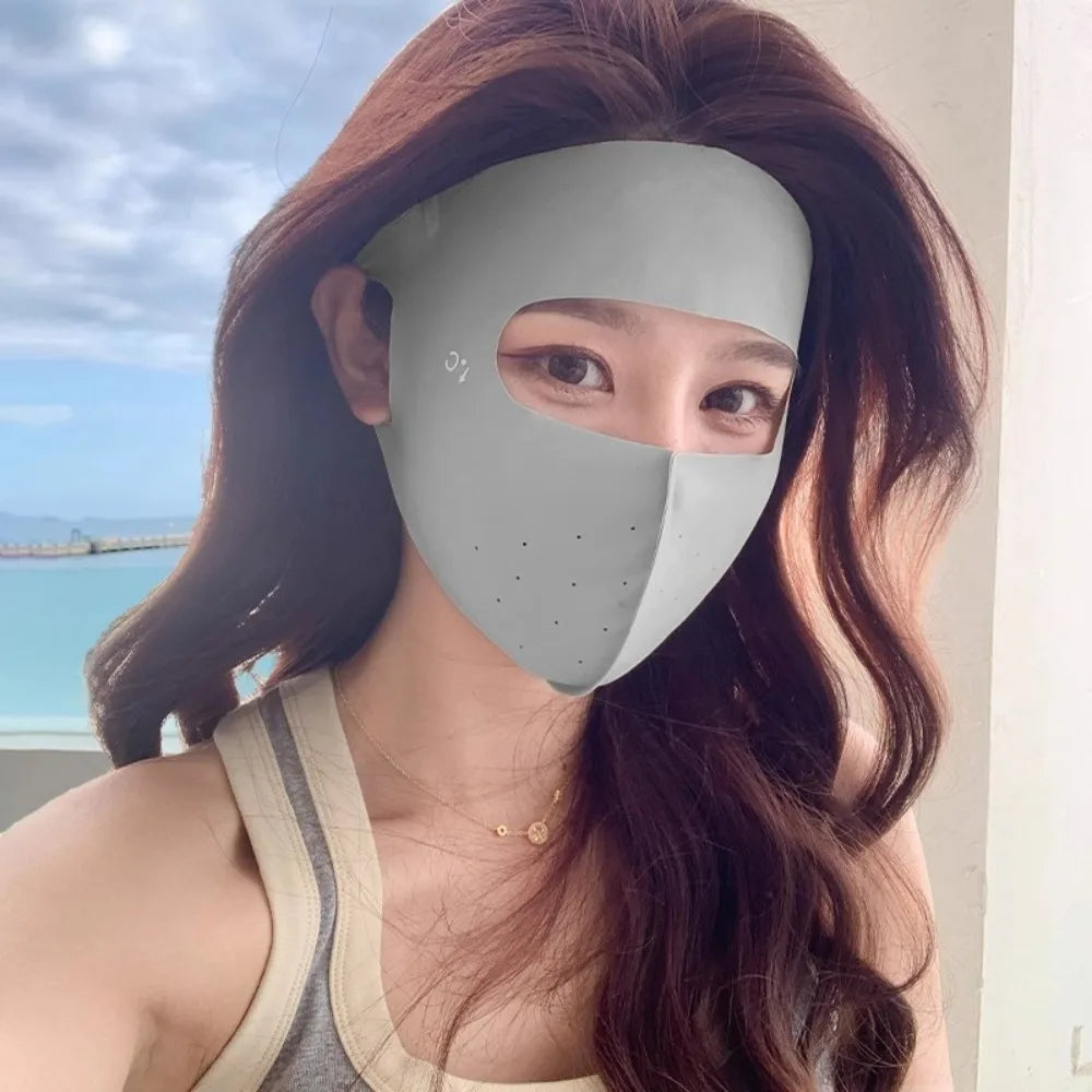 Summer Ice Silk Sunshade Mask | UV Protection Outdoor Face Cover