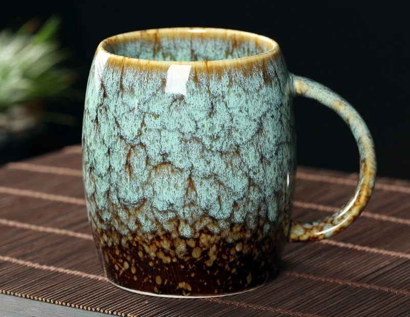 High-Capacity Ceramic Coffee Cup | Vintage Japanese Drinkware