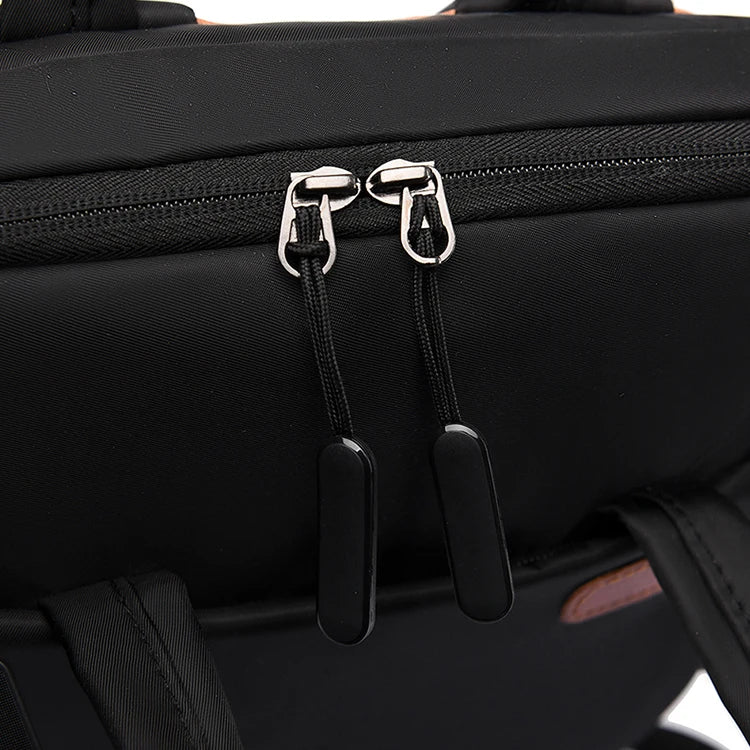 Laptop backpack with multiple pockets, adjustable shoulder straps, zipper closure, multi-purpose, school backpack