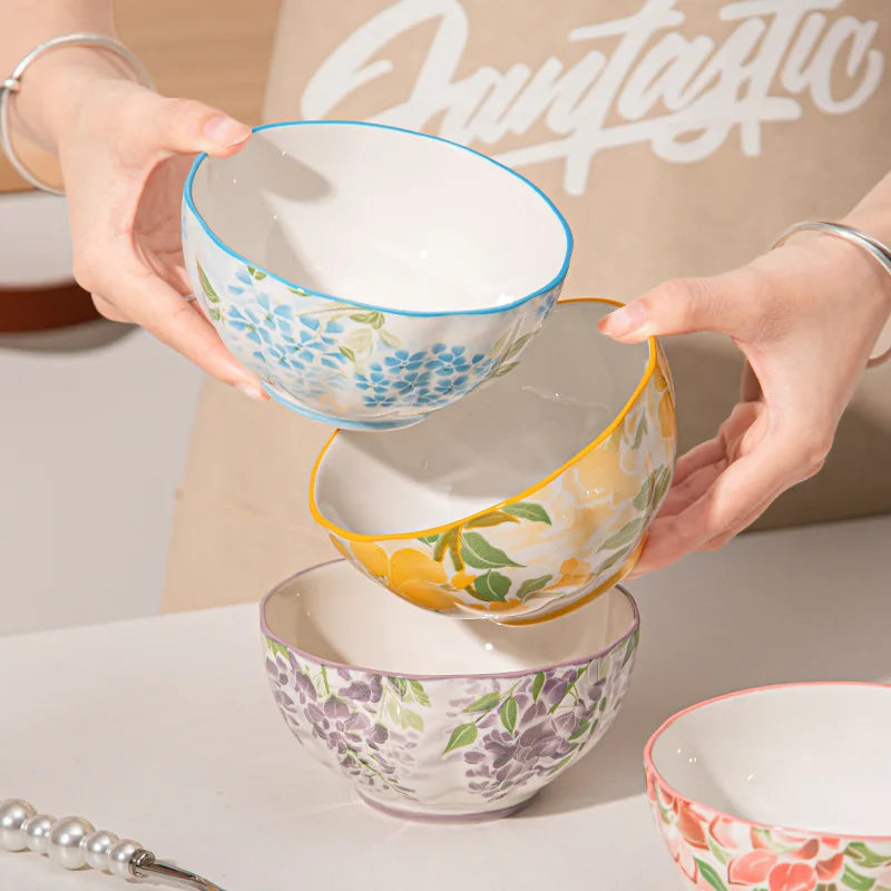 Elegante bol de cerámica estilo japonés para arroz | Vajilla perfecta para el hogar