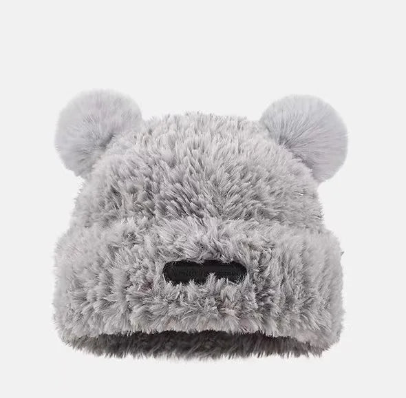 Cute Plush Knitted Rabbit Ear Hat | Warm Winter Protection for Kids