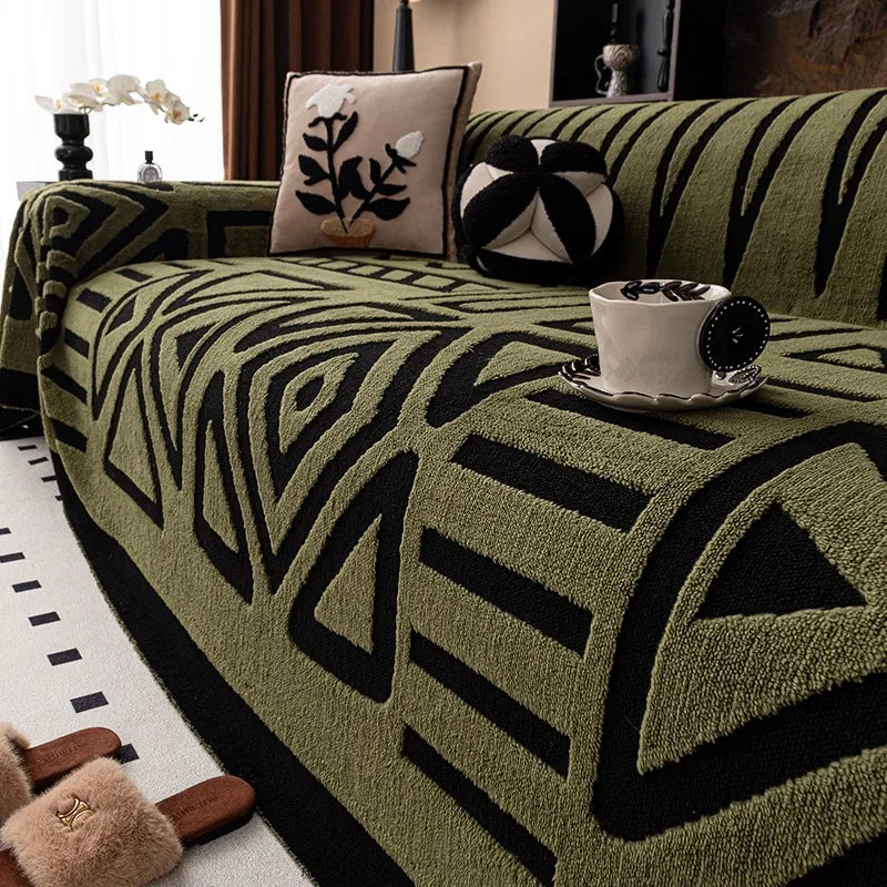 Bohemian Style Sofa Protector | Vintage Fleece Blanket for Pets