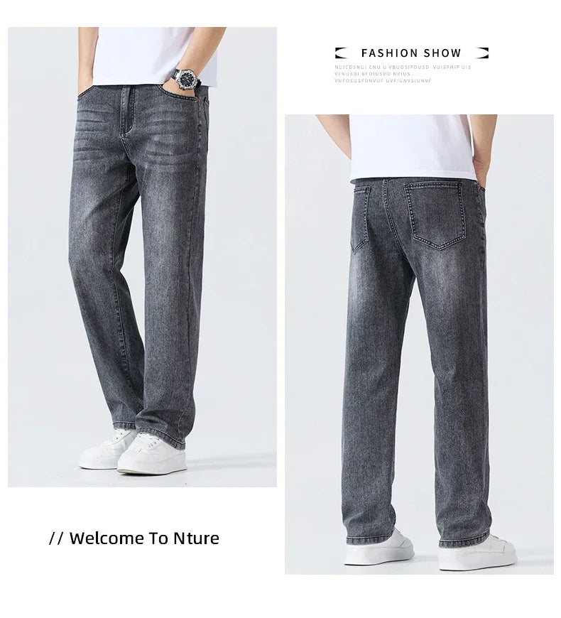 Men's Summer Thin Straight Jeans | Breathable & Comfortable Trousers