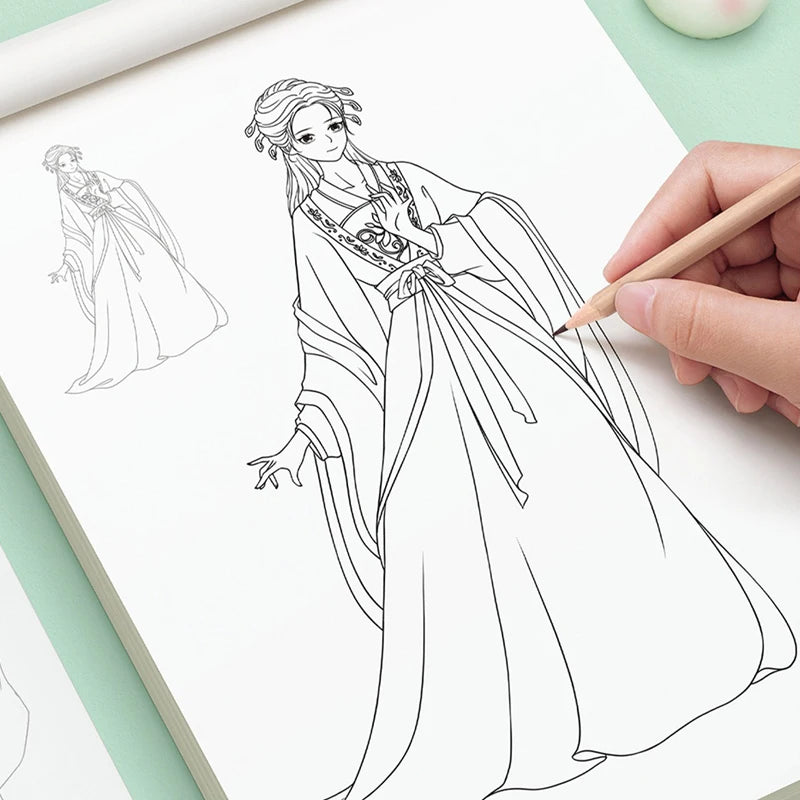 72-Page Stick Figure Sketchbook | Creative Coloring Notebook