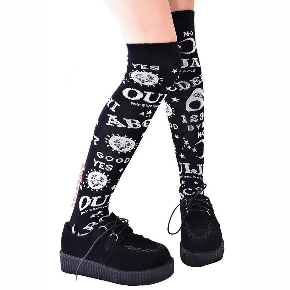 Women's Soft Knee-High Socks | Stylish Harajuku Goth & Punk Fashion