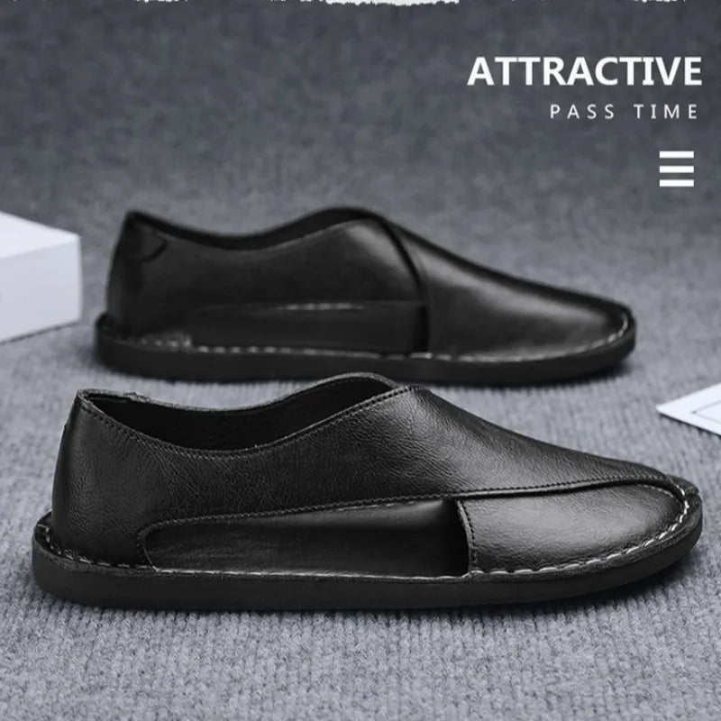 Men's Lightweight Breathable Leather Sandals | Summer Beach Shoes