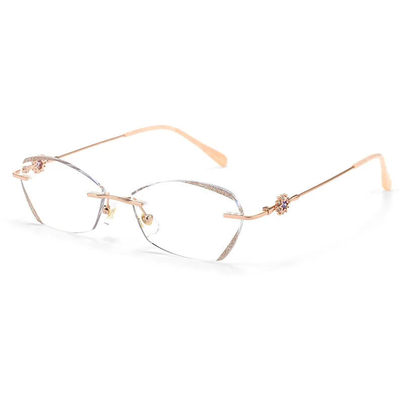 Stylish Rimless Cat's Eye Glasses | Anti Blue Light Prescription Eyewear