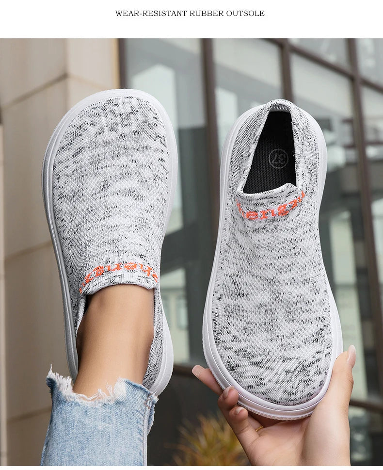 Unisex Wide Foot Sports Shoes | Breathable Slip-On Walking Sneakers