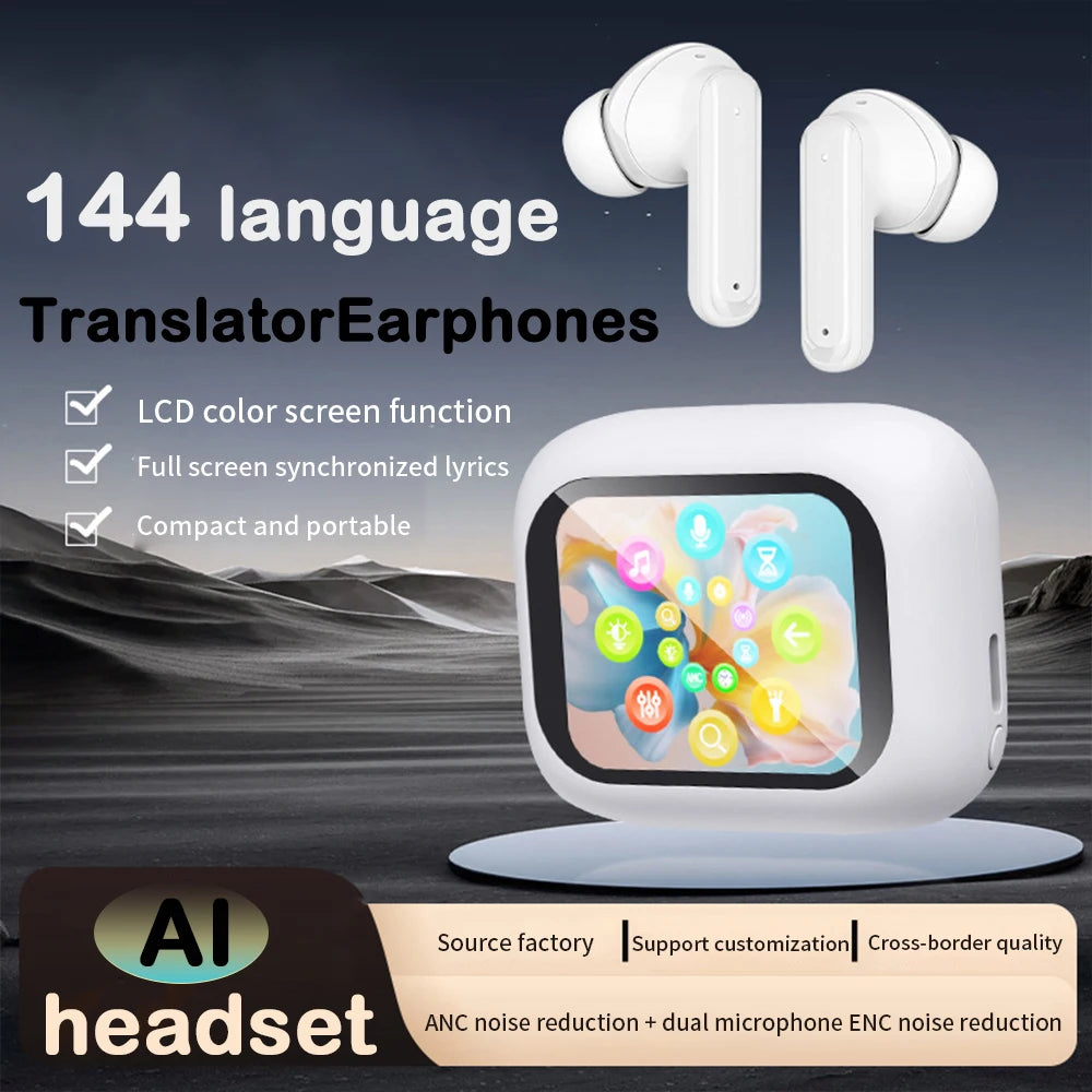 AI Translation Earphones | 144 Languages & Bluetooth 5.3 Sound