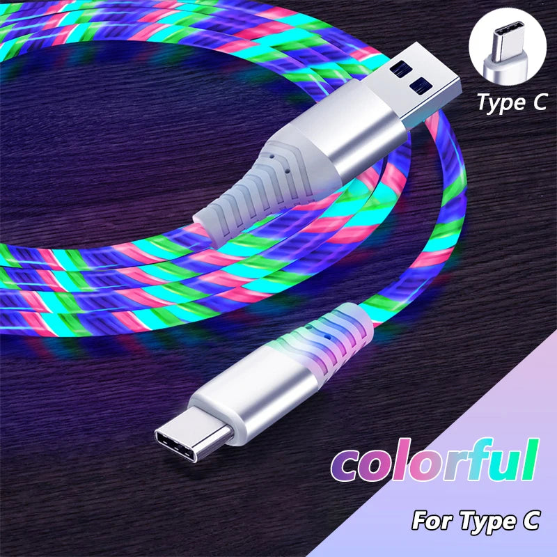 6A Fast Charging Glowing Micro USB & Type C Cable