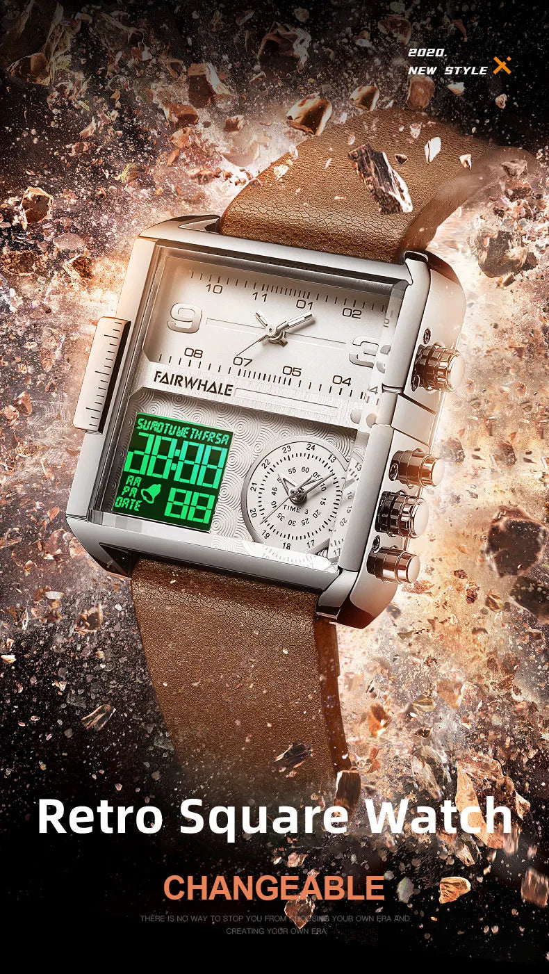 Elegant Men's Electronic Quartz Watch | Luminous Vintage Sports Timepiece