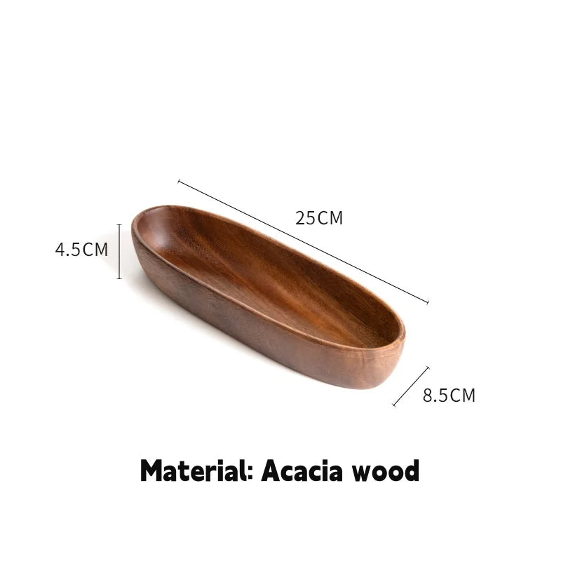 Elegante Bol en Forma de Barco de Madera de Nogal | Fuente Perfecta