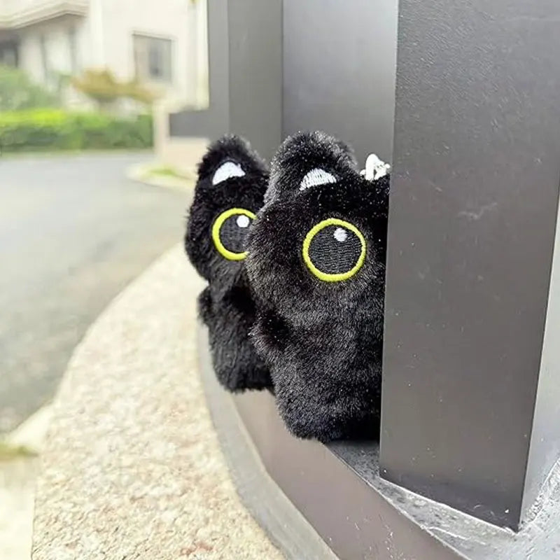 Cute Black Cat Plush Toy | Adorable Keychain & Backpack Decoration