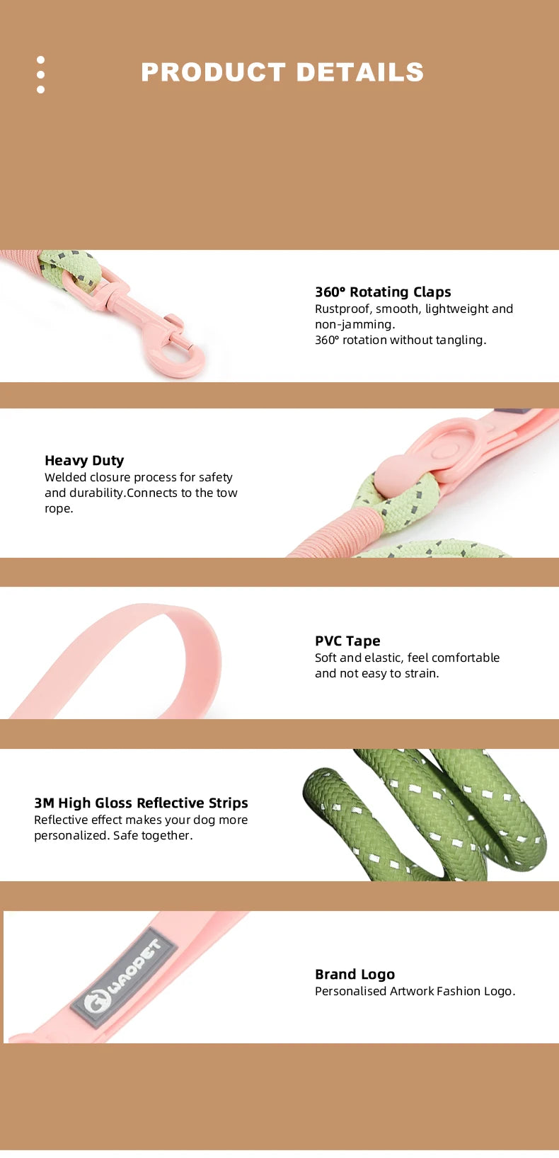 Cute Sugar Color Dog Collar and Leash Set for Small to Medium Dogs