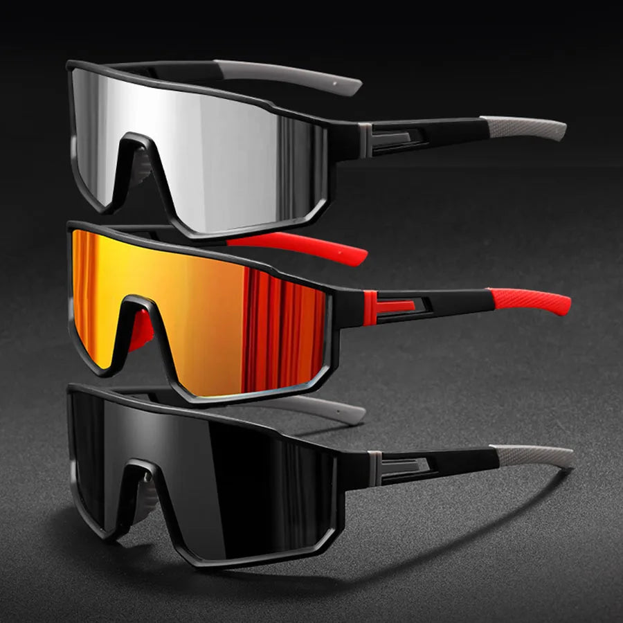 Gafas de sol de ciclismo extragrandes para hombre | Gafas coloridas a prueba de viento
