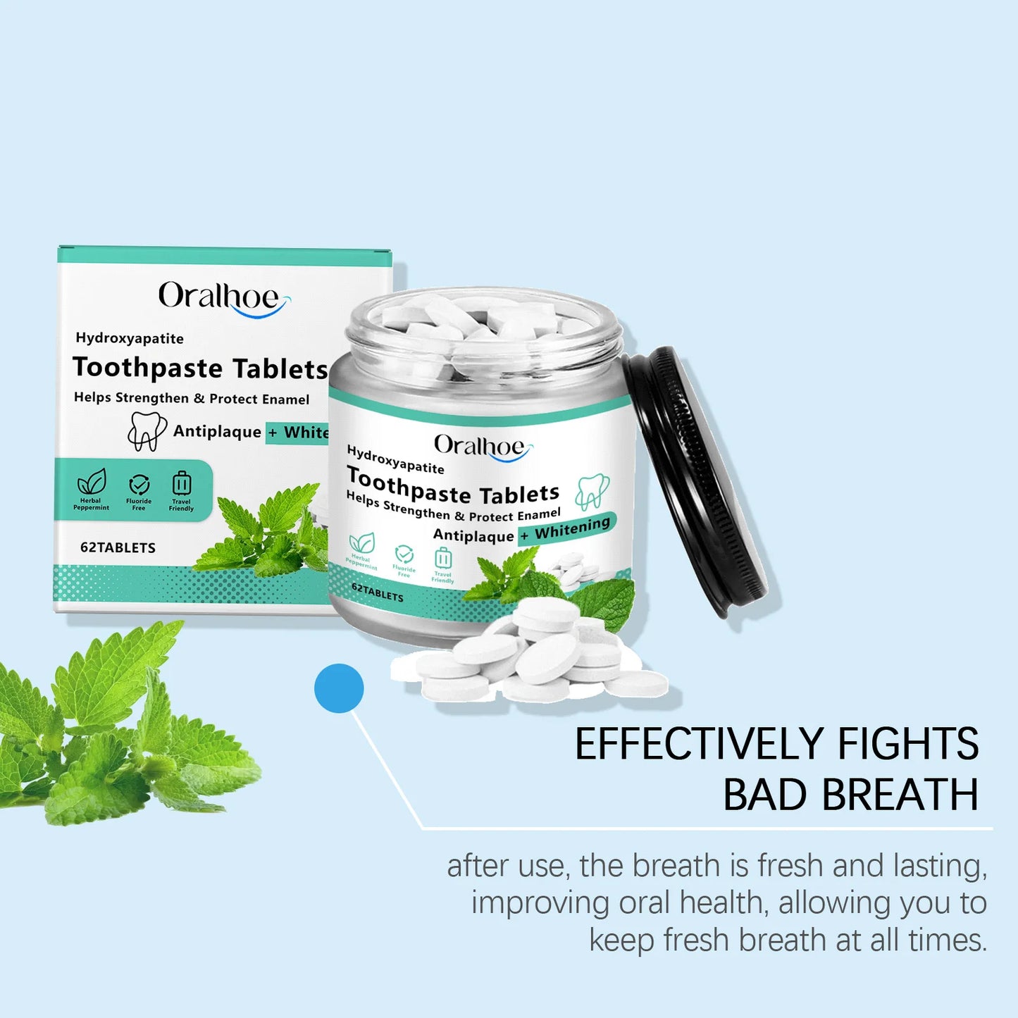 Fresh Mint Toothpaste Tablets | Eco-Friendly Oral Care Solution