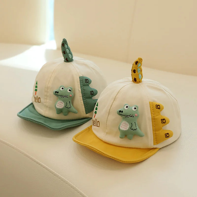 Cartoon Cute Dinosaur Baby Hat | Soft Cotton Sunshade Cap
