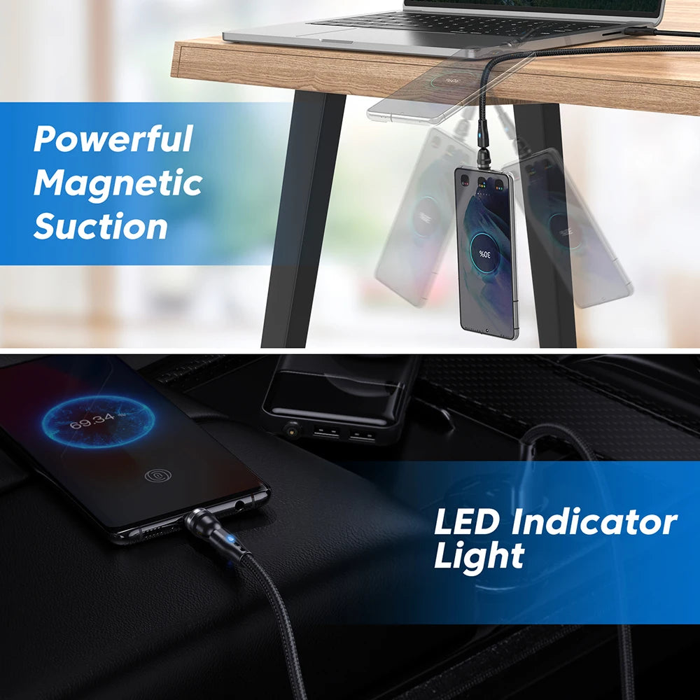 5A Magnetic Fast Charging Cable | 540° Rotating Design