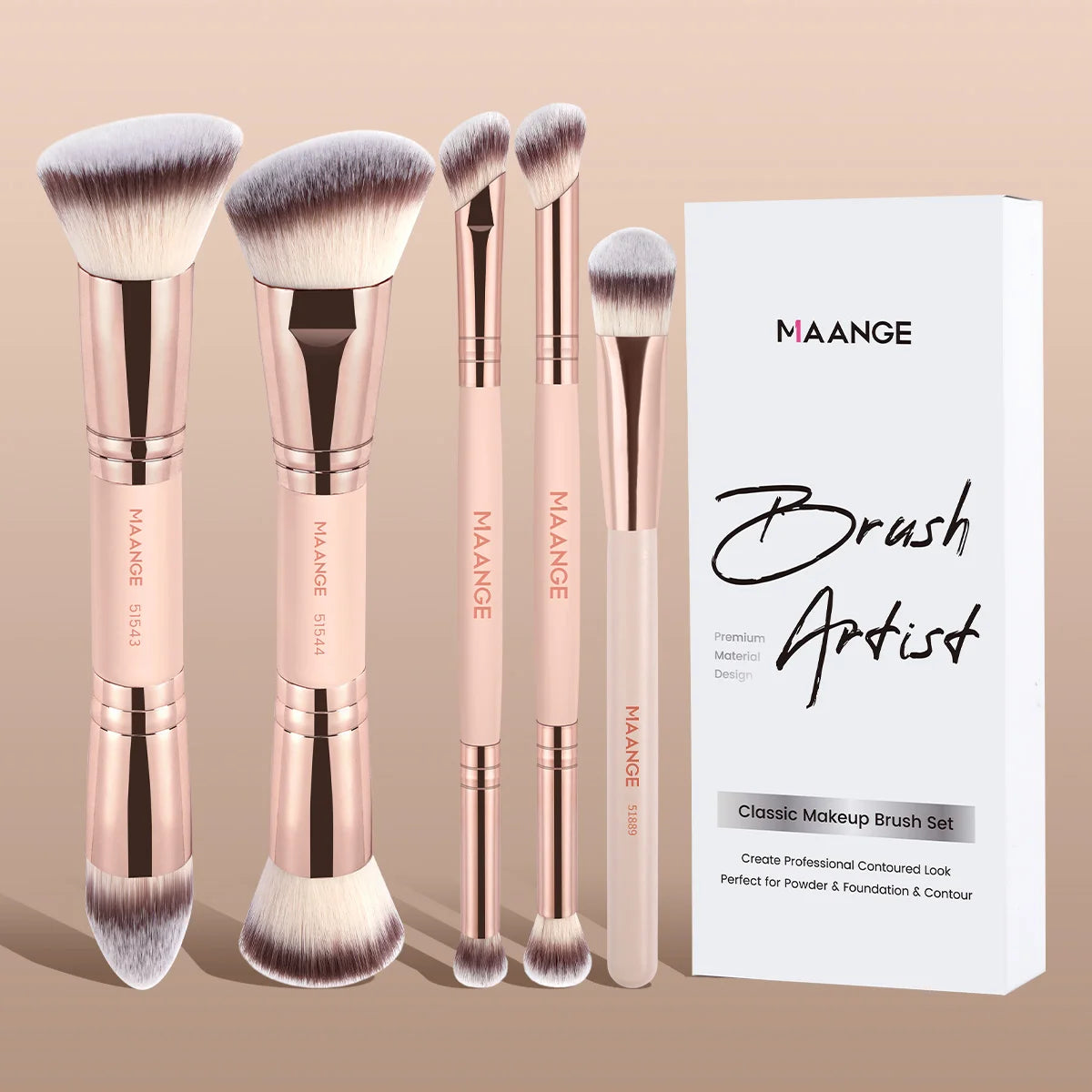 5pcs Makeup Brush Set | Essential Brushes for Stunning Beauty Looks
