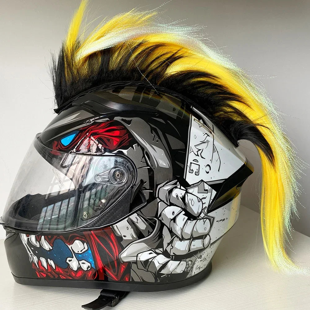 Mohawk Motorcycle Helmet Wig | Unique Helmet Decoration