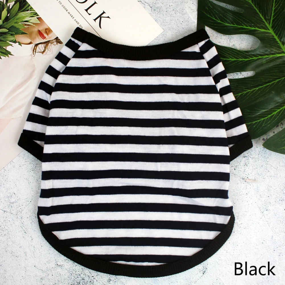 Soft Stripe Spring Dog T-Shirt | Comfortable Pet Clothing for Dogs