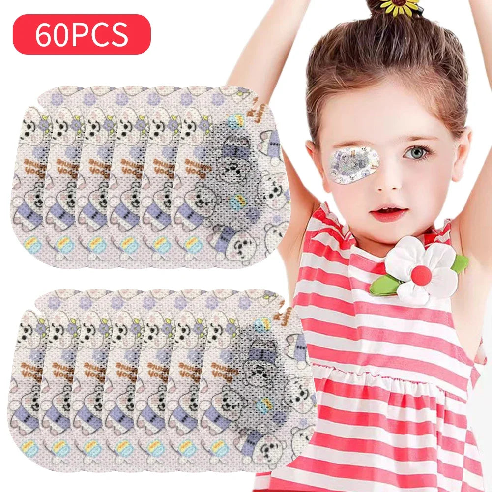60Pcs Cartoon Amblyopia Eye Patches for Kids | Vision Care