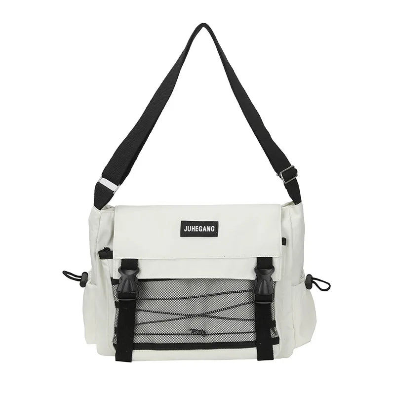 Bolso cruzado de nailon elegante para adolescentes | Bandolera multibolsillos