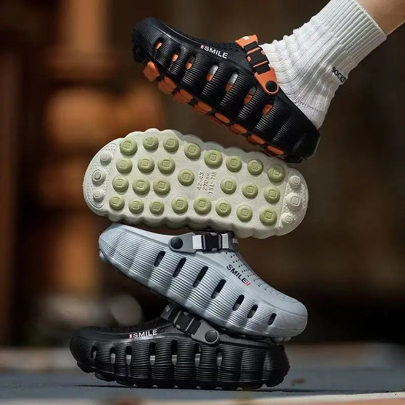 2026 Summer New Cave Shoes Outdoor Non slip Cool Slippers One Step Trendy Thick Bottom Odor proof Beach Shoes