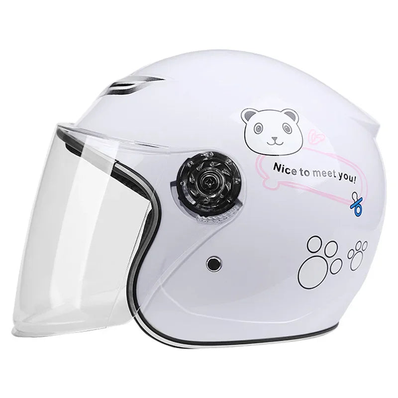 Cute Cartoon Kids Helmet | Safe & Stylish Motorcycle Headgear