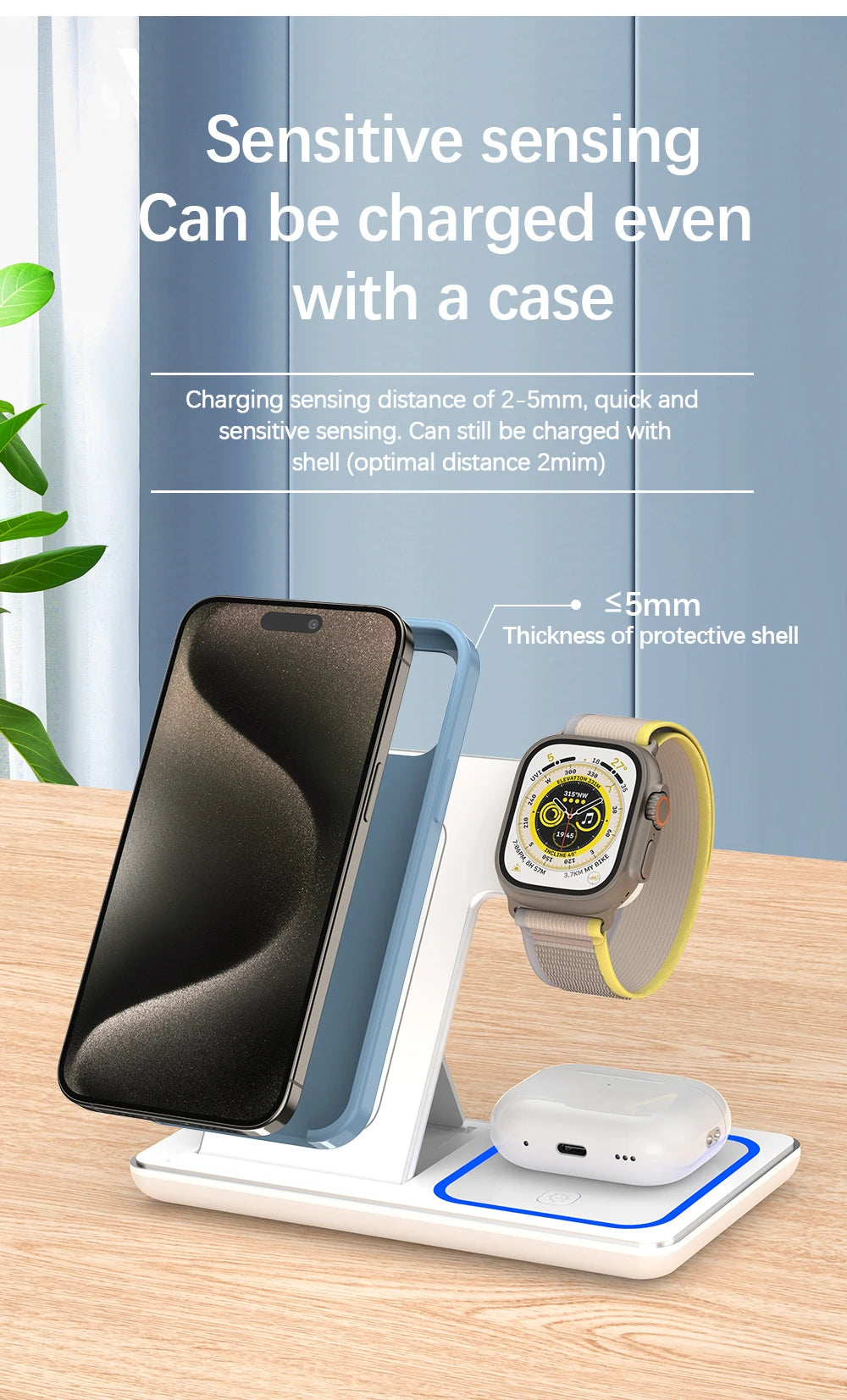 30W Foldable 3-in-1 Wireless Charging Station | Fast Qi Charger