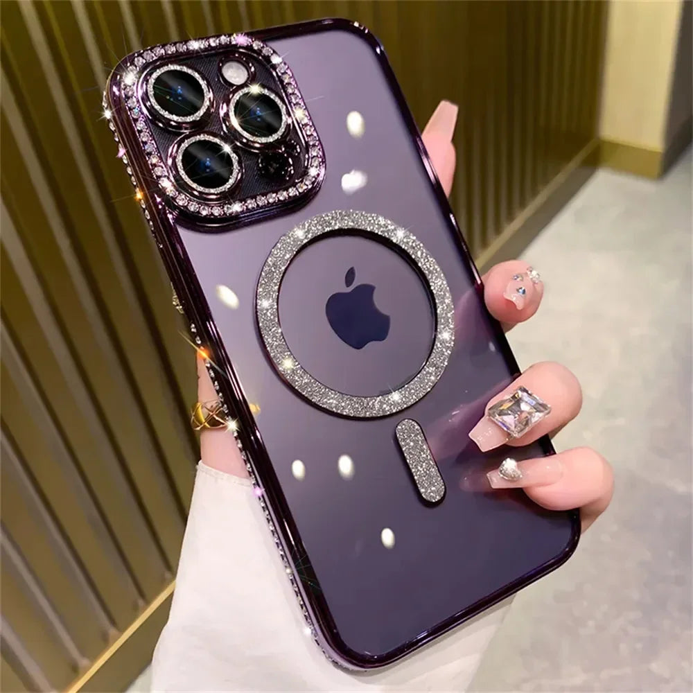 Sparkling Glitter Diamond Transparent Case for iPhone Models