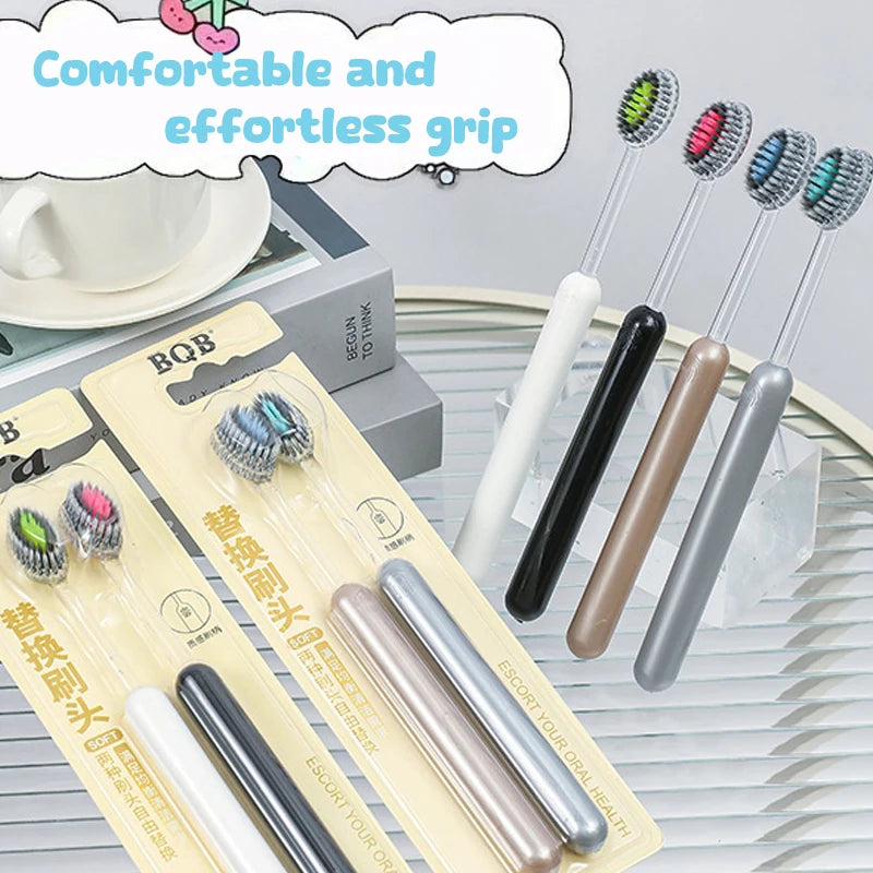 2Pcs Mouth Clean Toothbrush Ultra-Fine Soft Hard Bristle Toothbrush Deep Cleaning For Adults Whitening Teeth
