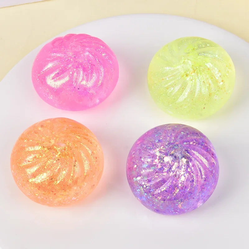 Mini Squishy Dumplings with Steamer Squeeze Toys Set Fidget Sensory Toy For Adults Stress-relieving Toys