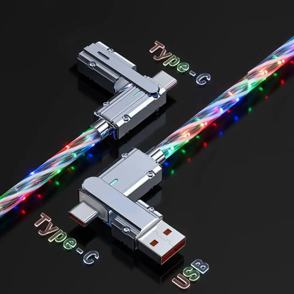 Multicolor Fast Charging LED USB Cable | 4 in 1 Type C Cable