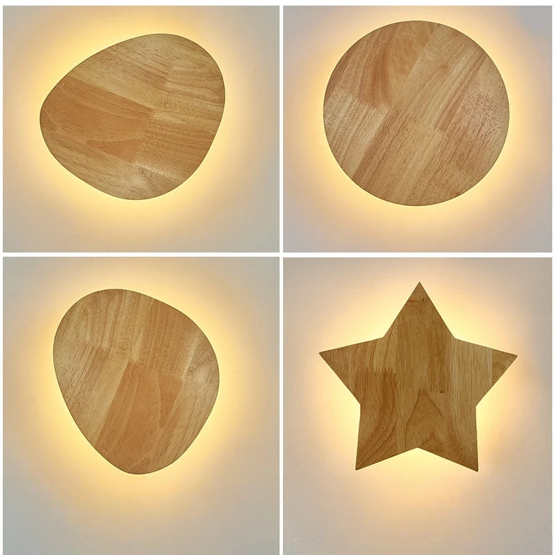 Nordic Wooden Wall Lamp | Creative LED Atmosphere Light