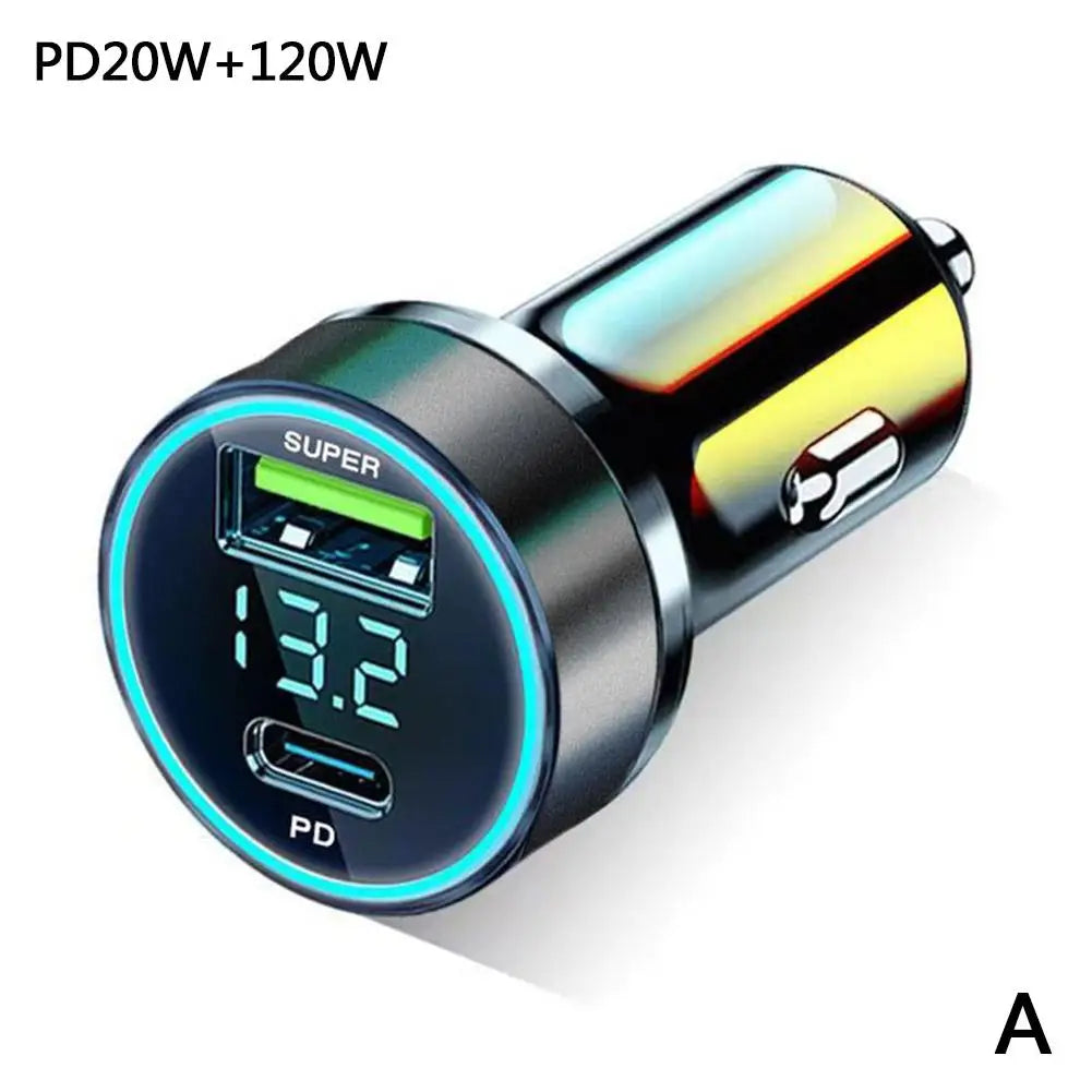 20W Super Fast Car Charger | Dual USB Type-C Adapter for All Devices
