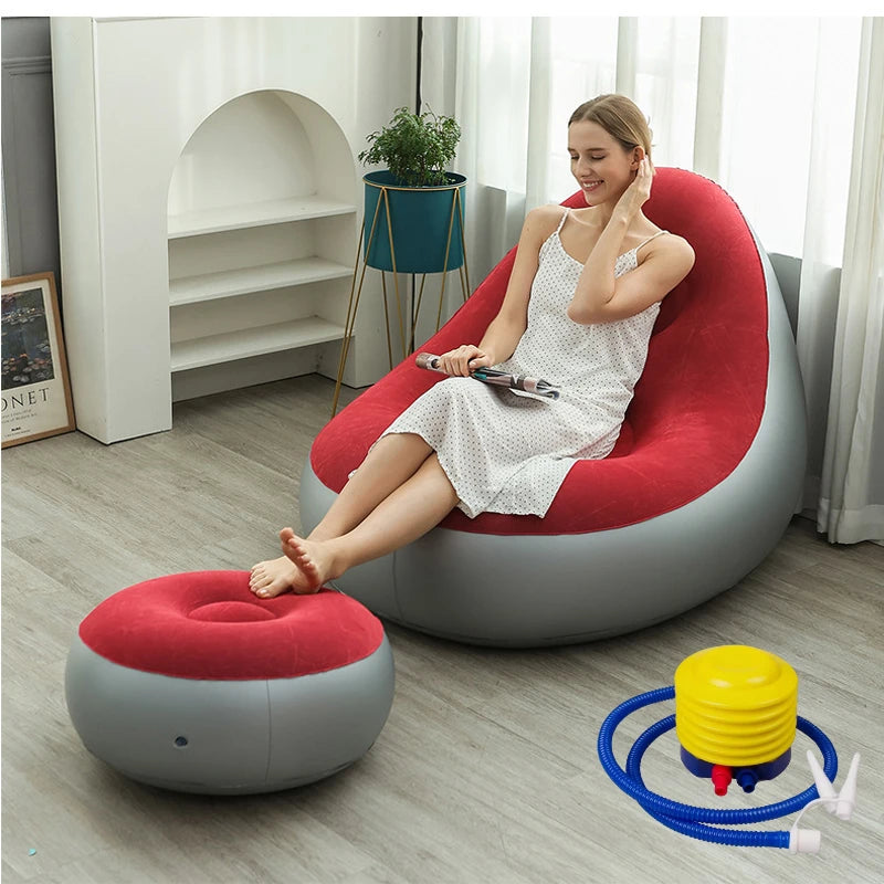 Sofá hinchable tipo puf | Máximo confort al aire libre
