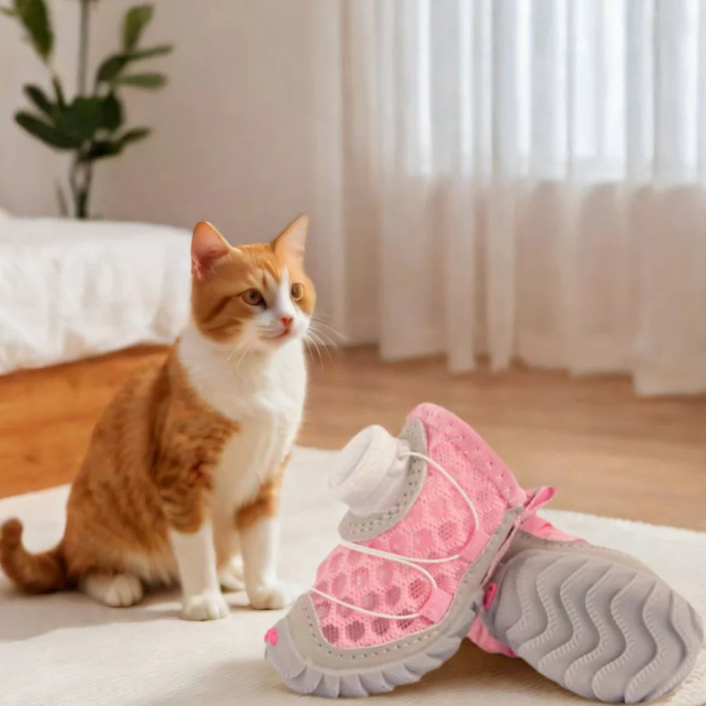 Breathable Dog Mesh Shoes | Anti-Slip Summer Footwear Set
