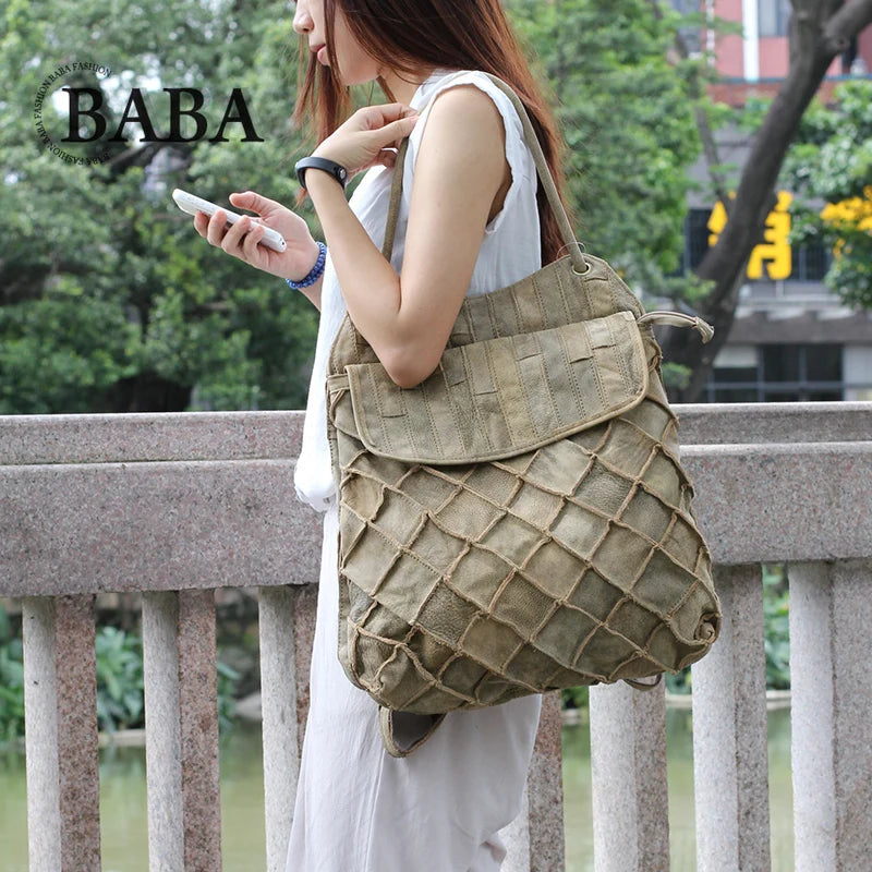 Multifunctional Leather Backpack for Women | Large Capacity Travel Bag