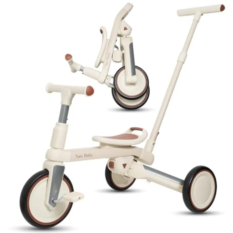 5-in-1 Convertible Toddler Tricycle | Red Folding Bike for Kids